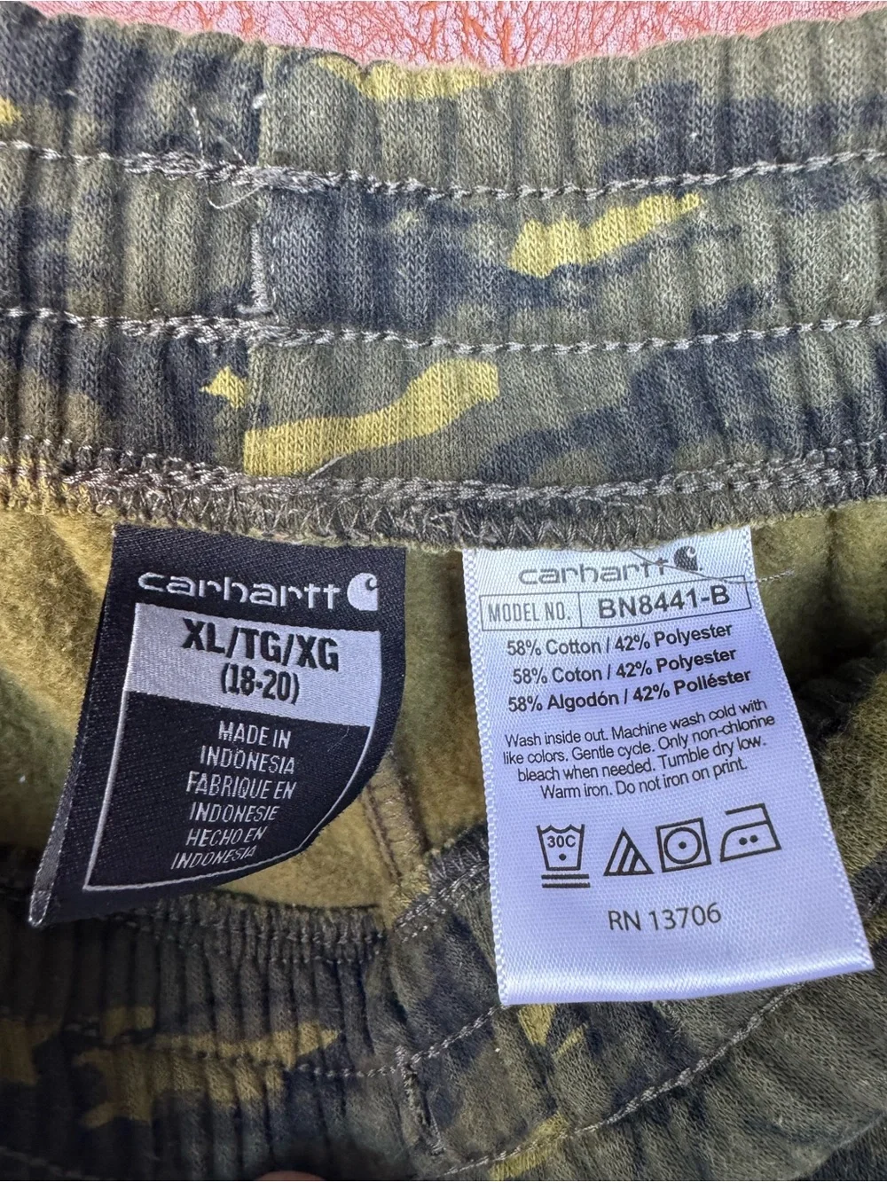Carhartt Boys XL 18/20 Camo Sweatpants Fleece Jogger Pants Logo